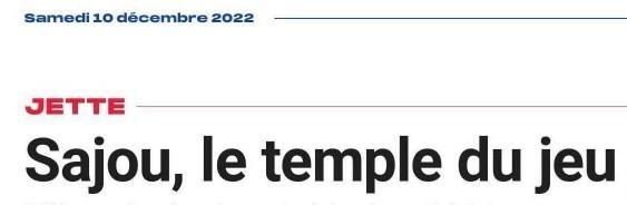 Sajou, le Temple du Jeu à Jette post thumbnail